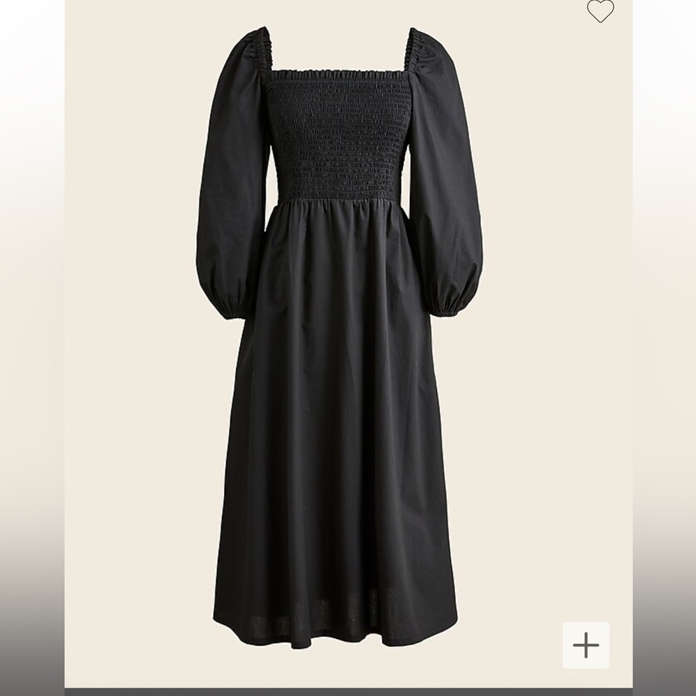 J.Crew Smocked puff-sleeve dress